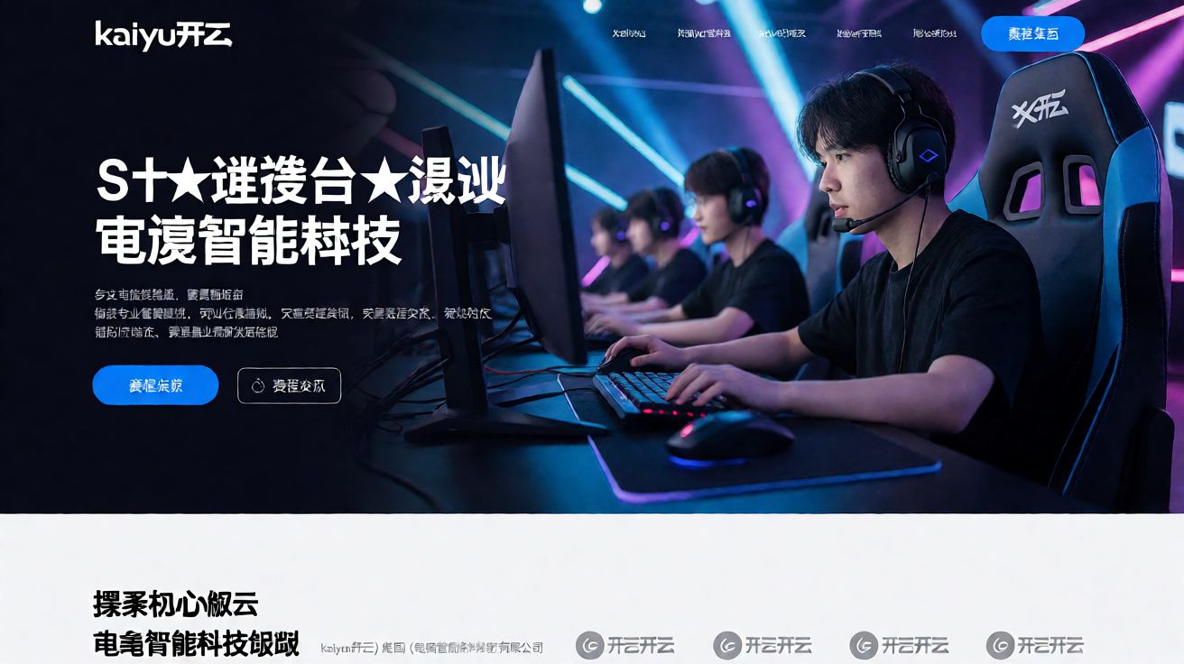kaiyun开云电竞智能科技品牌主视觉，展示专业电竞比赛现场氛围